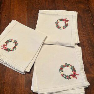 10 cotton embroidered dinner napkins